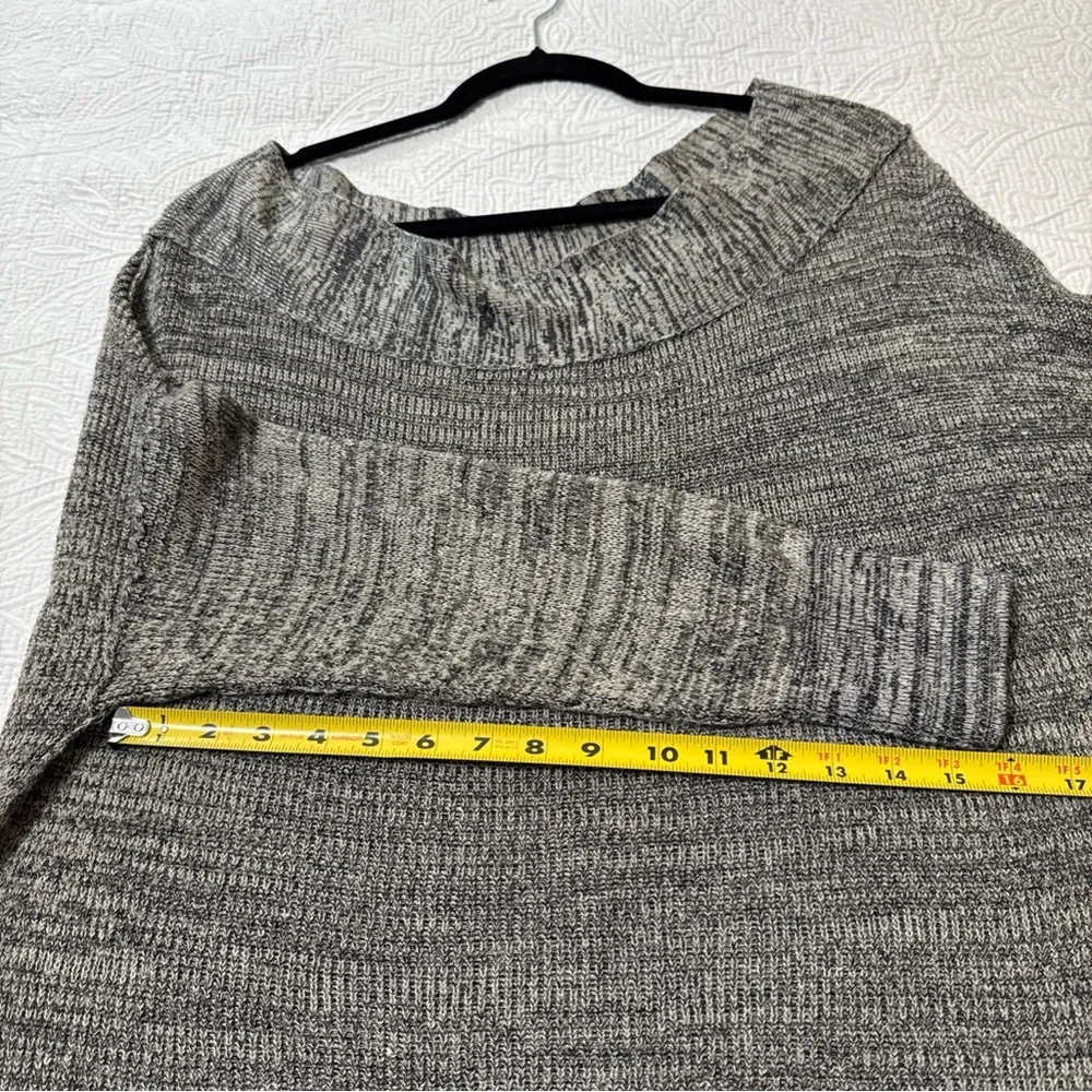 Free People Sweater Linen Blend Gray Flashdance One Shoulder Oversized Boho Sz L